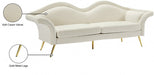 Lips Cream Velvet Sofa - 607Cream-S - Vega Furniture