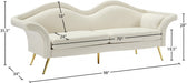 Lips Cream Velvet Sofa - 607Cream-S - Vega Furniture