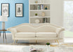 Lips Cream Velvet Sofa - 607Cream-S - Vega Furniture