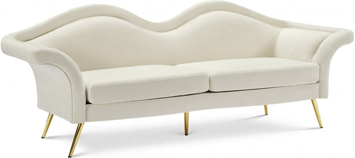 Lips Cream Velvet Sofa - 607Cream-S - Vega Furniture