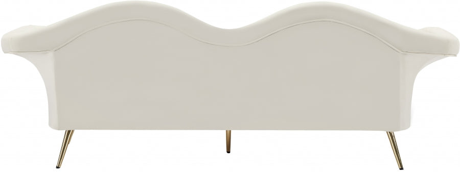 Lips Cream Velvet Sofa - 607Cream-S - Vega Furniture