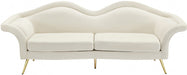 Lips Cream Velvet Sofa - 607Cream-S - Vega Furniture