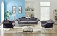 Lips Grey Velvet Loveseat - 607Grey-L - Vega Furniture