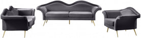 Lips Grey Velvet Loveseat - 607Grey-L - Vega Furniture