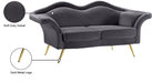 Lips Grey Velvet Loveseat - 607Grey-L - Vega Furniture