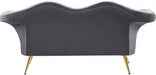 Lips Grey Velvet Loveseat - 607Grey-L - Vega Furniture