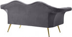 Lips Grey Velvet Loveseat - 607Grey-L - Vega Furniture