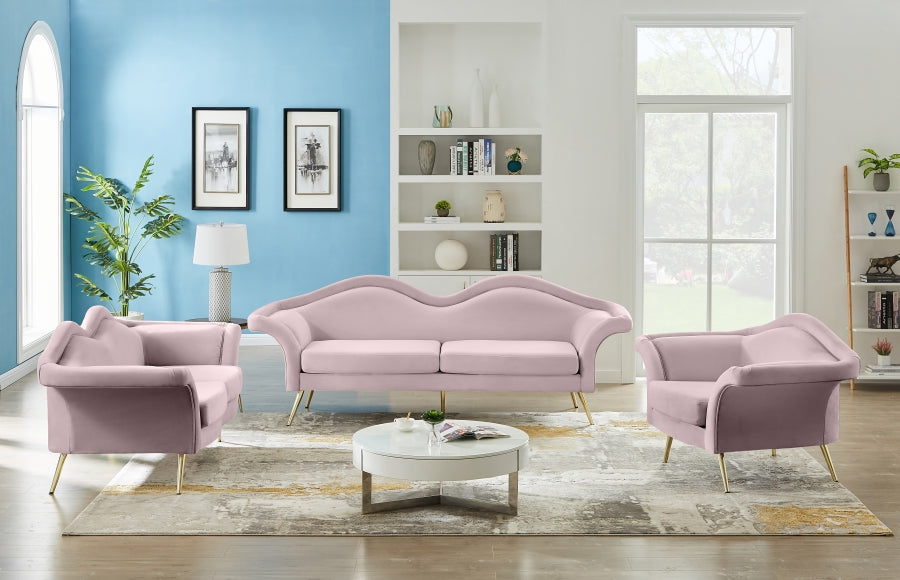 Lips Pink Velvet Chair - 607Pink-C - Vega Furniture
