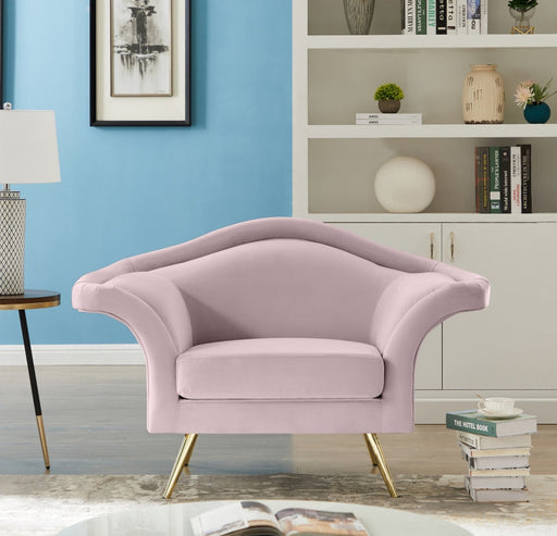 Lips Pink Velvet Chair - 607Pink-C - Vega Furniture