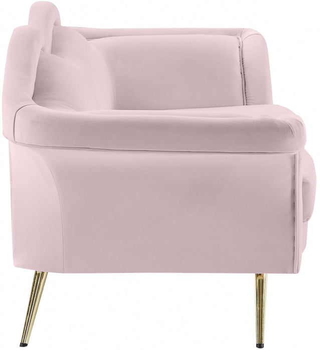 Lips Pink Velvet Loveseat - 607Pink-L - Vega Furniture