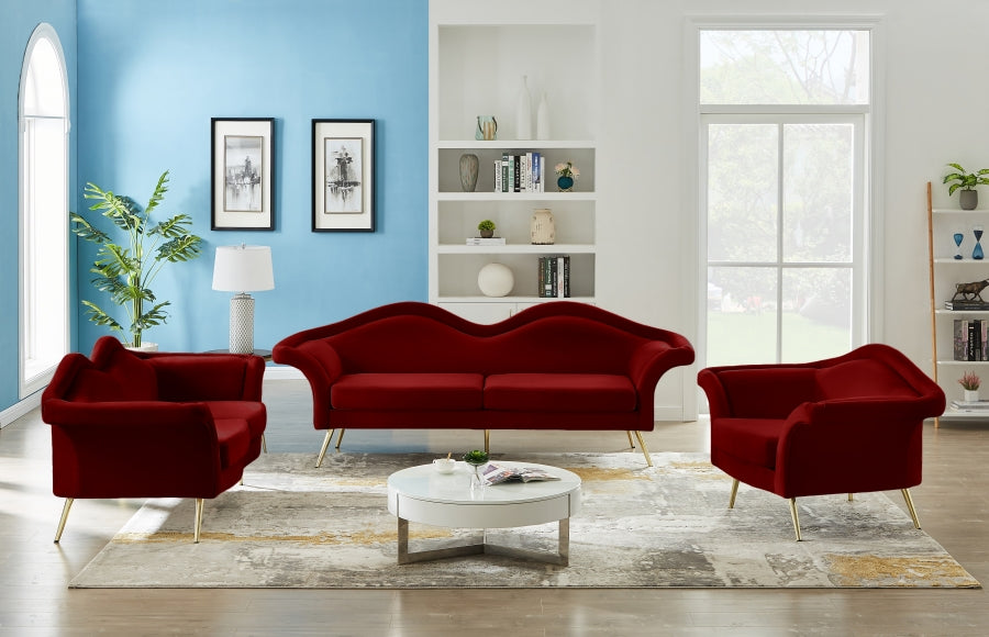 Lips Red Velvet Chair - 607Red-C - Vega Furniture