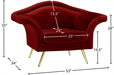 Lips Red Velvet Chair - 607Red-C - Vega Furniture