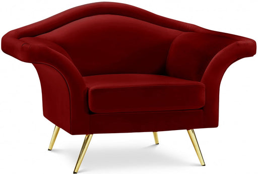 Lips Red Velvet Chair - 607Red-C - Vega Furniture