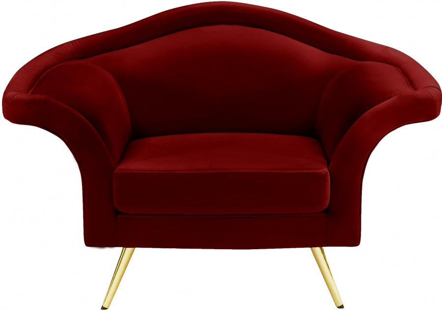 Lips Red Velvet Chair - 607Red-C - Vega Furniture