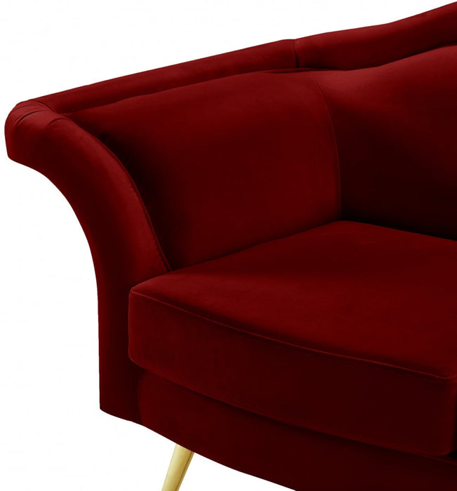 Lips Red Velvet Chair - 607Red-C - Vega Furniture