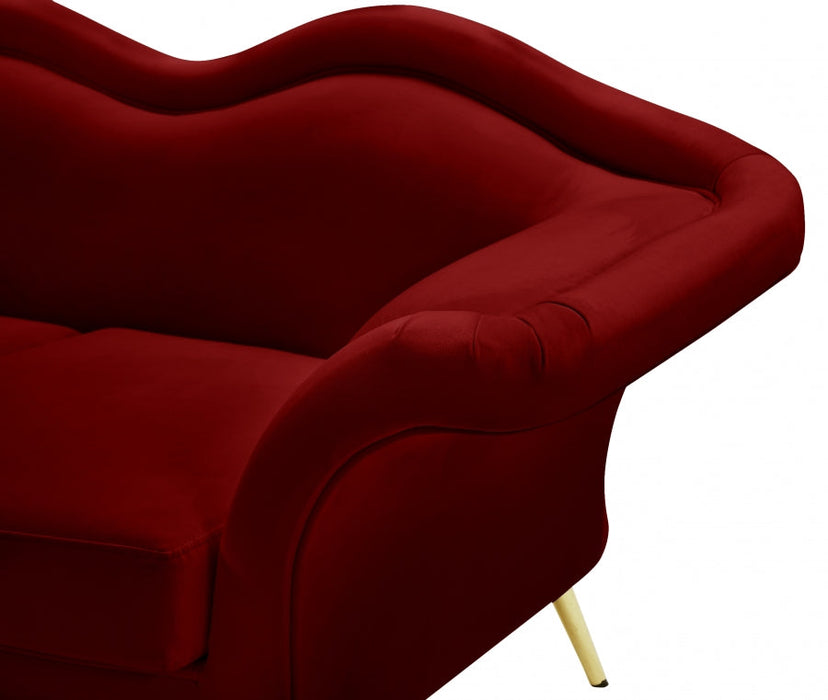 Lips Red Velvet Sofa - 607Red-S - Vega Furniture