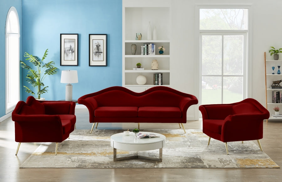 Lips Red Velvet Sofa - 607Red-S - Vega Furniture