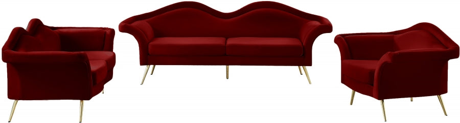 Lips Red Velvet Sofa - 607Red-S - Vega Furniture