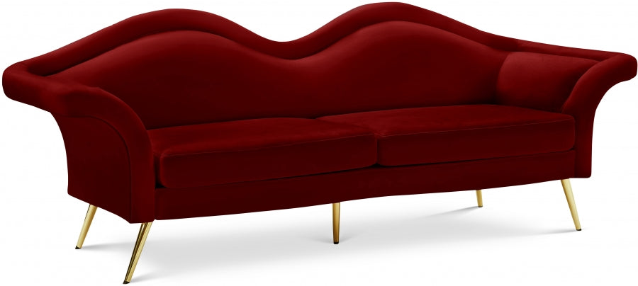 Lips Red Velvet Sofa - 607Red-S - Vega Furniture