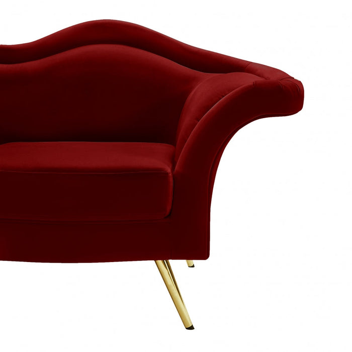 Lips Red Velvet Sofa - 607Red-S - Vega Furniture