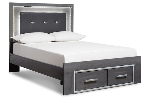 Lodanna Gray Full Panel Bed with 2 Storage Drawers - SET | B214-84S | B214-86 | B214-87 - Vega Furniture