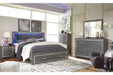 Lodanna Gray King Panel Bed with 2 Storage Drawers - SET | B214-56S | B214-58 | B214-97 - Vega Furniture