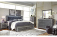 Lodanna Gray King Panel Bed with 2 Storage Drawers - SET | B214-56S | B214-58 | B214-97 - Vega Furniture