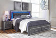 Lodanna Gray King Platform Bed with 2 Storage Drawers - SET | B214-56S | B214-58 | B214-95 | B100-14 - Vega Furniture