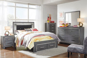 Lodanna Gray LED Footboard Storage Youth Bedroom Set - SET | B214-84S | B214-86 | B214-87 | B214-31 | B214-36 | B214-92 | B214-46 - Vega Furniture