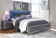 Lodanna Gray LED Platform Bedroom Set - SET | B214-56 | B214-58 | B214-95 | B214-31 | B214-92 | B100-14 - Vega Furniture