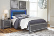 Lodanna Gray LED Platform Bedroom Set - SET | B214-56 | B214-58 | B214-95 | B214-31 | B214-92 | B100-14 - Vega Furniture