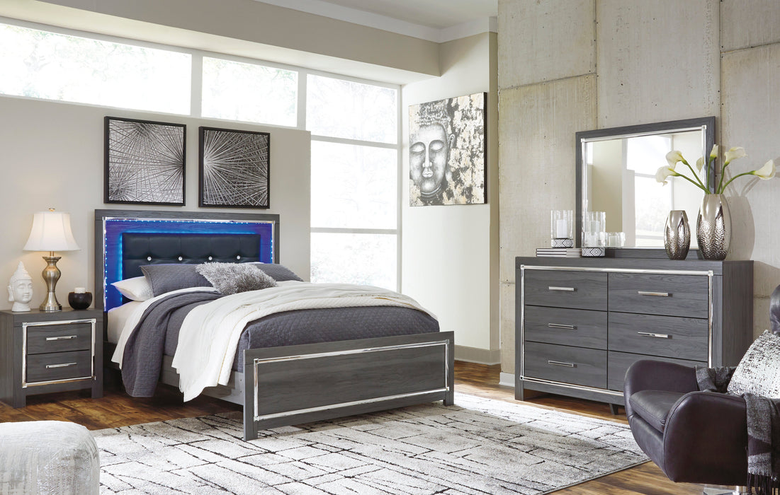 Lodanna Gray LED Platform Bedroom Set - SET | B214-56 | B214-58 | B214-95 | B214-31 | B214-92 | B100-14 - Vega Furniture