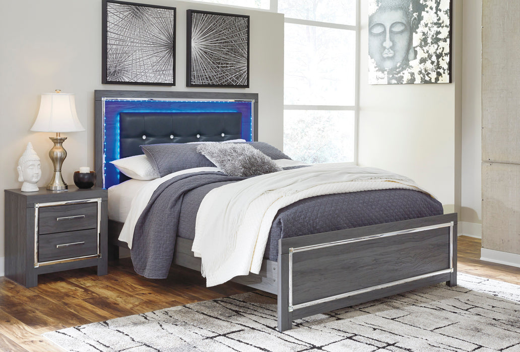 Lodanna Gray Queen LED Platform Bed - SET | B214-54 | B214-57 | B214-95 | B100-13 - Vega Furniture