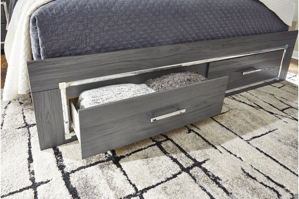 Lodanna Gray Queen Panel Bed with 2 Storage Drawers - SET | B214-54S | B214-57 | B214-96 - Vega Furniture