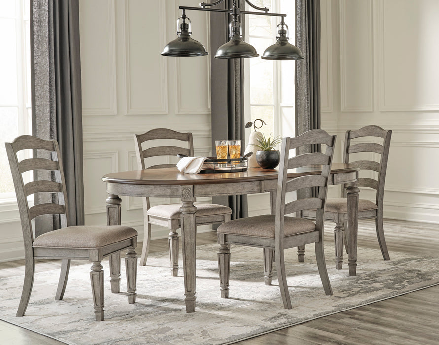 Lodenbay Antique Gray Extendable Round/Oval Dining Set - SET | D751-35 | D751-01(4) - Vega Furniture