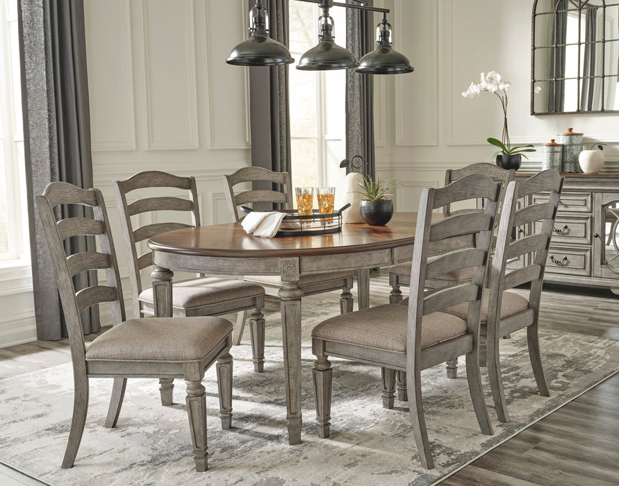 Lodenbay Antique Gray Extendable Round/Oval Dining Set - SET | D751-35 | D751-01(4) - Vega Furniture