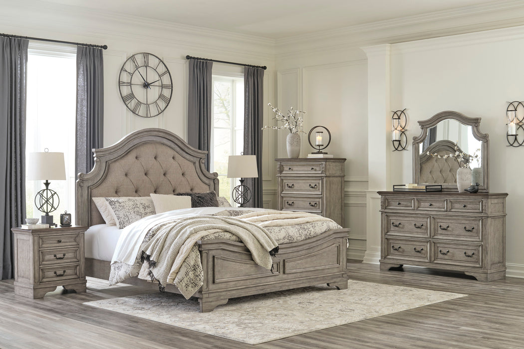 Lodenbay Antique Gray Upholstered Panel Bedroom Set - SET | B751-56 | B751-58 | B751-97 | B751-31 | B751-36 - Vega Furniture