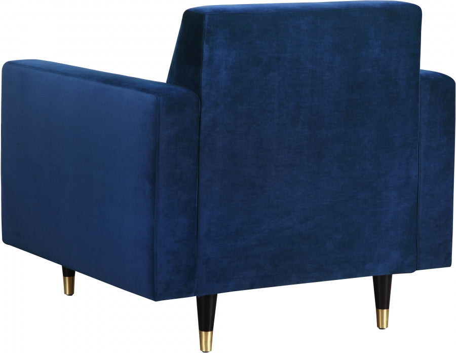 Lola Blue Velvet Chair - 619Navy-C - Vega Furniture