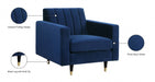 Lola Blue Velvet Chair - 619Navy-C - Vega Furniture