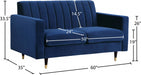 Lola Blue Velvet Loveseat - 619Navy-L - Vega Furniture