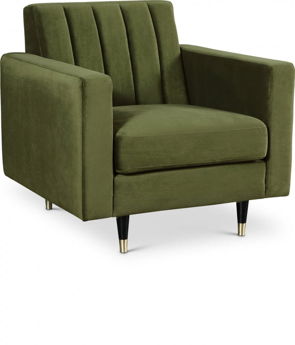 Lola Green Velvet Chair - 619Olive-C - Vega Furniture