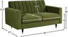 Lola Green Velvet Loveseat - 619Olive-L - Vega Furniture