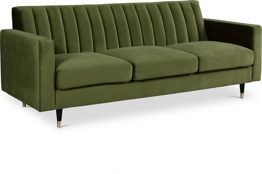 Lola Green Velvet Sofa - 619Olive-S - Vega Furniture