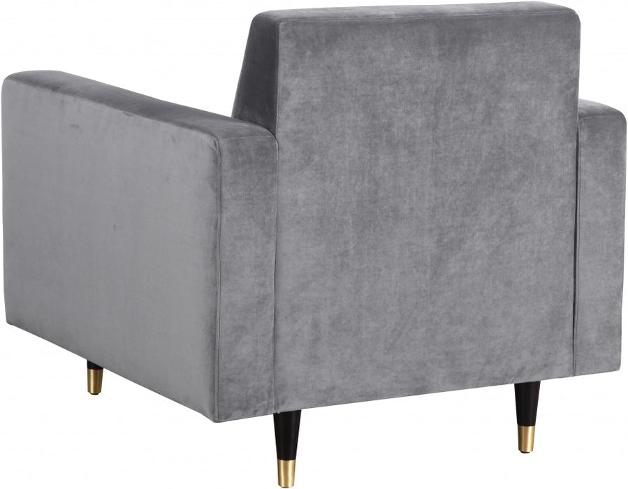 Lola Grey Velvet Chair - 619Grey-C - Vega Furniture