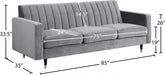 Lola Grey Velvet Sofa - 619Grey-S - Vega Furniture