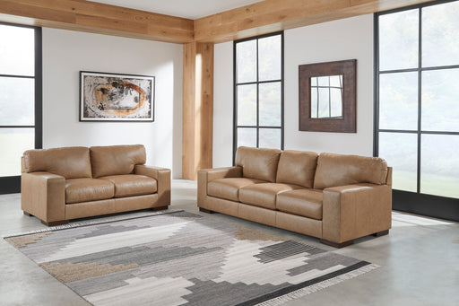 Lombardia Tumbleweed Leather Living Room Set - SET | 5730238 | 5730235 - Vega Furniture