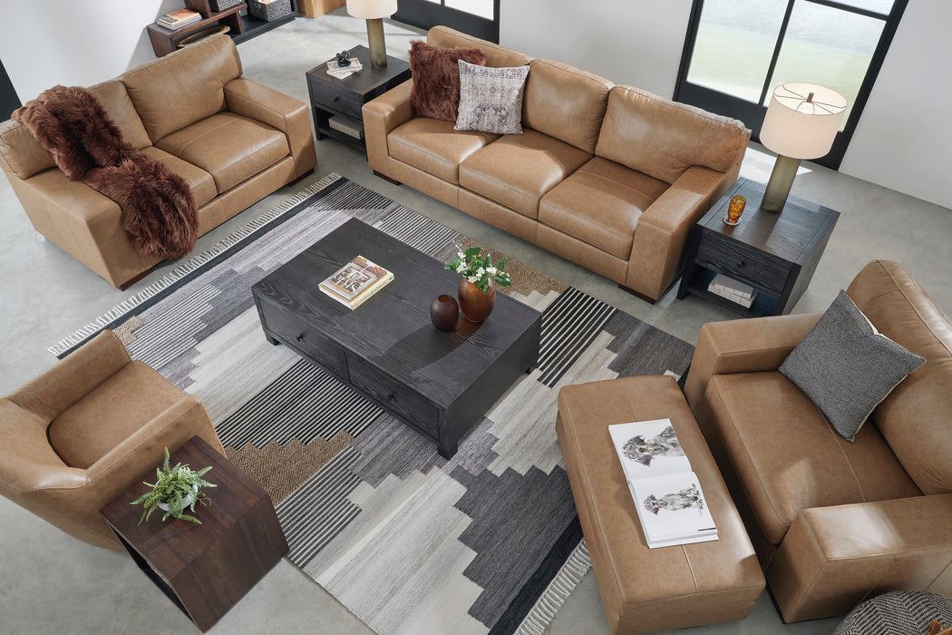 Lombardia Tumbleweed Leather Living Room Set - SET | 5730238 | 5730235 - Vega Furniture