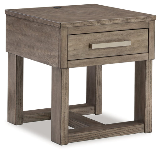 Loyaska Grayish Brown/White End Table - T854-3 - Vega Furniture