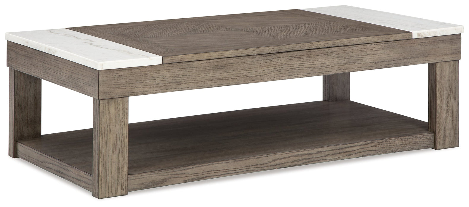 Loyaska Grayish Brown/White Lift-Top Coffee Table - T854-9 - Vega Furniture