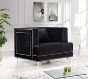 Lucas Black Velvet Chair - 609BL-C - Vega Furniture